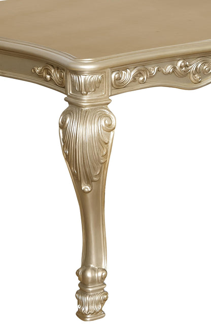 Miranda Transitional Style Dining Table in Gold finish Wood