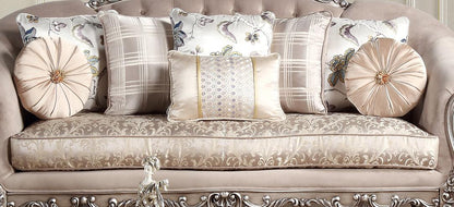 Cristina Traditional Style Sofa in Silver finish Wood