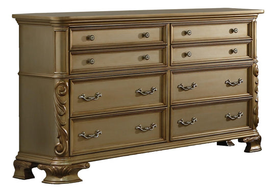 Miranda Transitional Style Dresser in Gold finish Wood