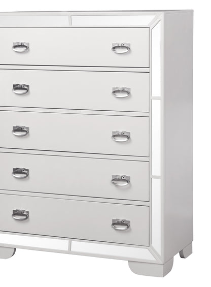 Grand Gloria Contemporary Style Chest in White finish Wood