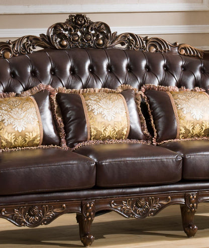 Vanessa Traditional Style Sofa in Walnut finish Wood