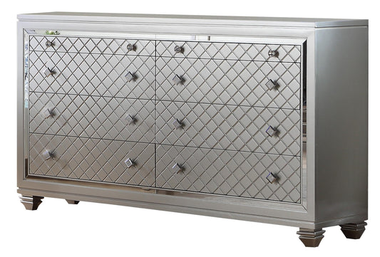 Shiney Contemporary Style Dresser in Silver finish Wood