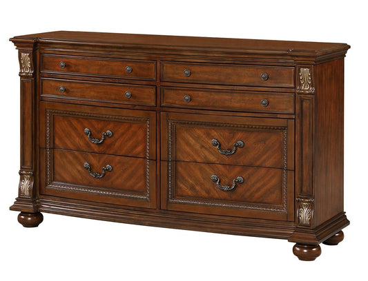 Viviana Traditional Style Dresser in Caramel finish Wood