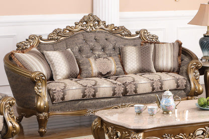 Amelia Traditional Style Sofa in Bronze finish Wood