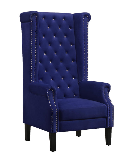 Bollywood Transitional Style Blue Accent Chair