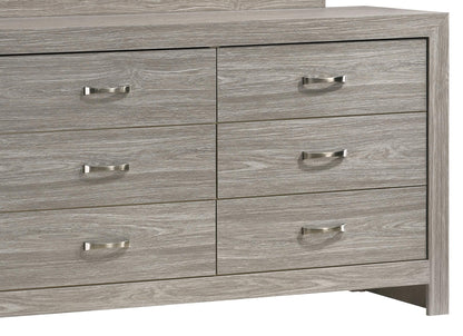 Yasmine White Modern Style Dresser in Gray finish Wood