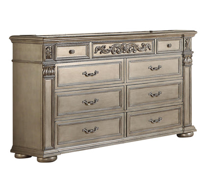 Platinum Traditional Style Dresser in Gold finish Wood