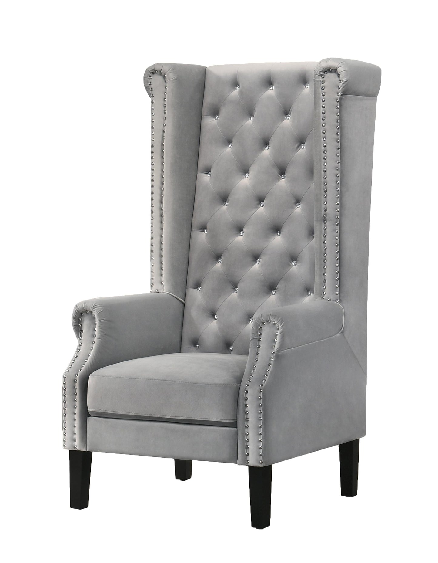 Bollywood Transitional Style Silver Accent Chair