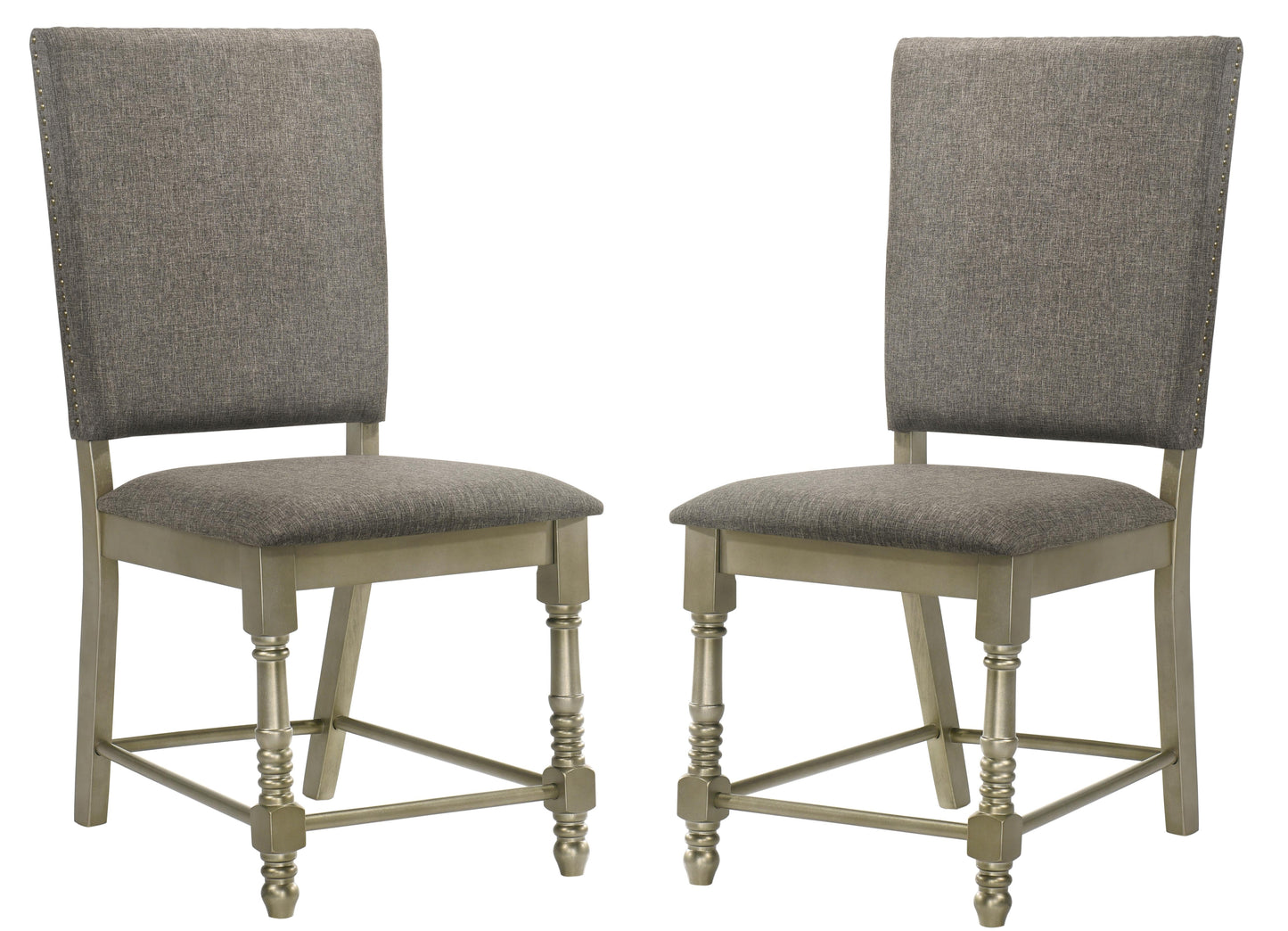 Eden Transitional Style Dining Chair in Dark Gray Fabric