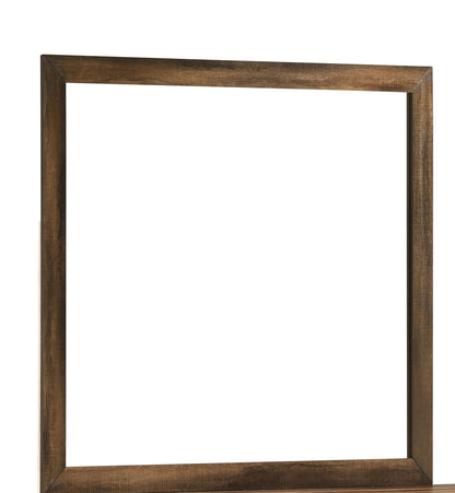 Yasmine Brown Modern Style Mirror in Espresso finish Wood