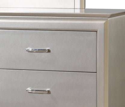 Alia Modern Style Dresser in Silver finish Wood