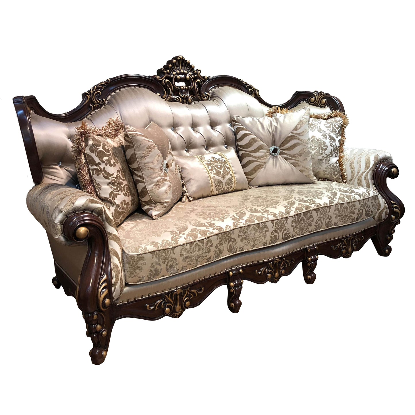 Jade Traditional Style Sofa in Cherry finish Wood