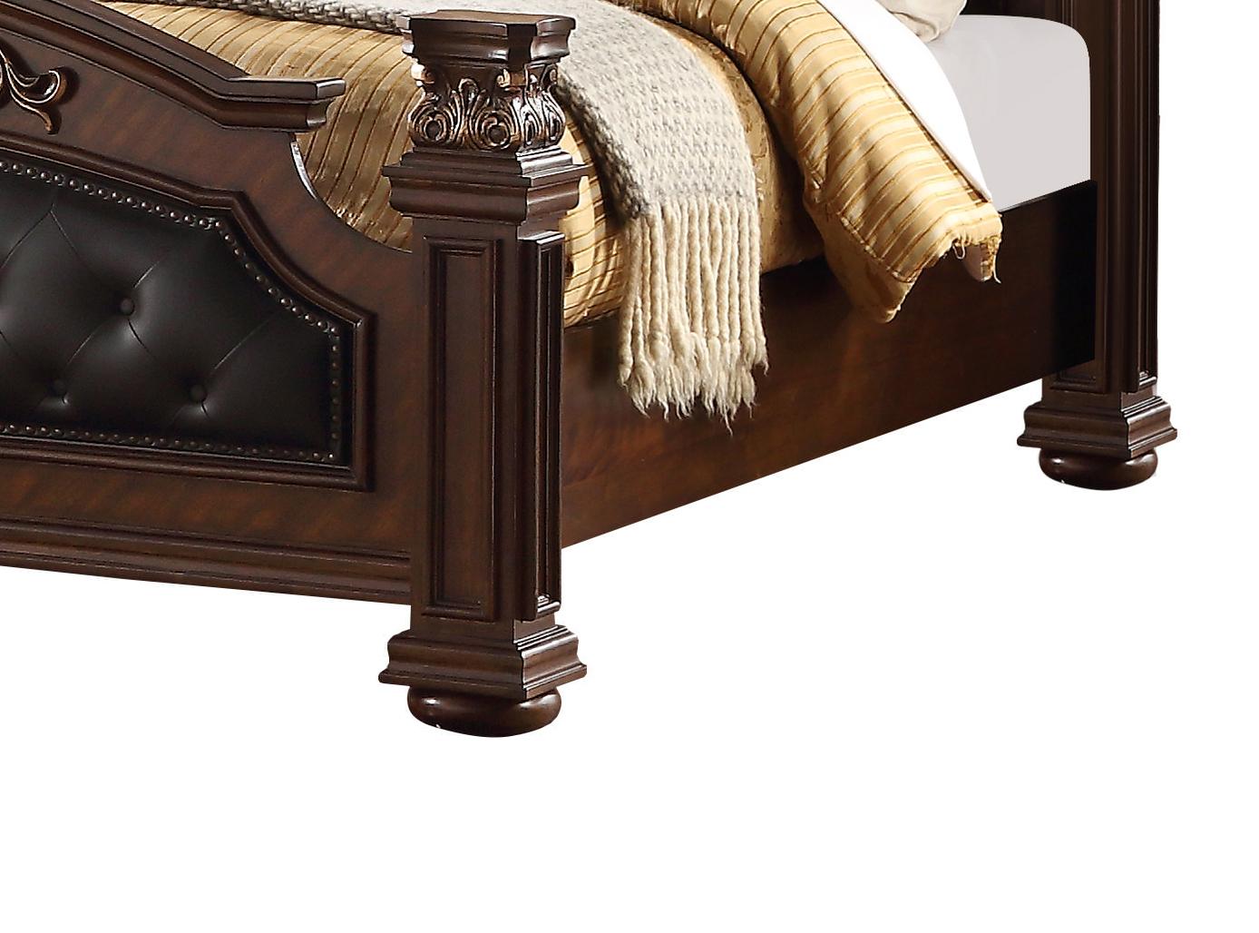 Aspen Traditional Style King Bed in Cherry finish Wood