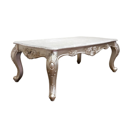 Emily Transitional Style Coffee Table in Champagne finish Wood