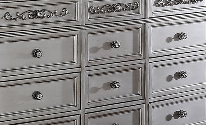 Pamela Transitional Style Dresser in Silver finish Wood