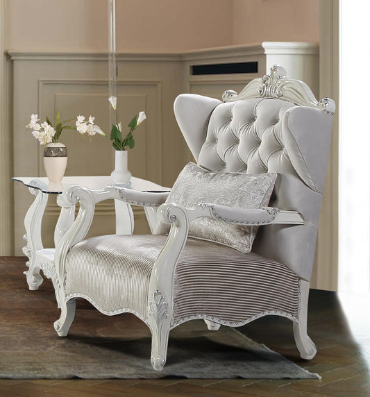 Juliana Traditional Style Chair in Pearl White finish Wood