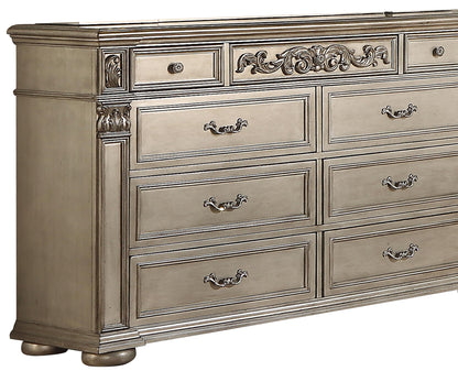 Platinum Traditional Style Dresser in Gold finish Wood