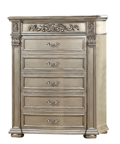 Platinum Traditional Style Chest in Gold finish Wood