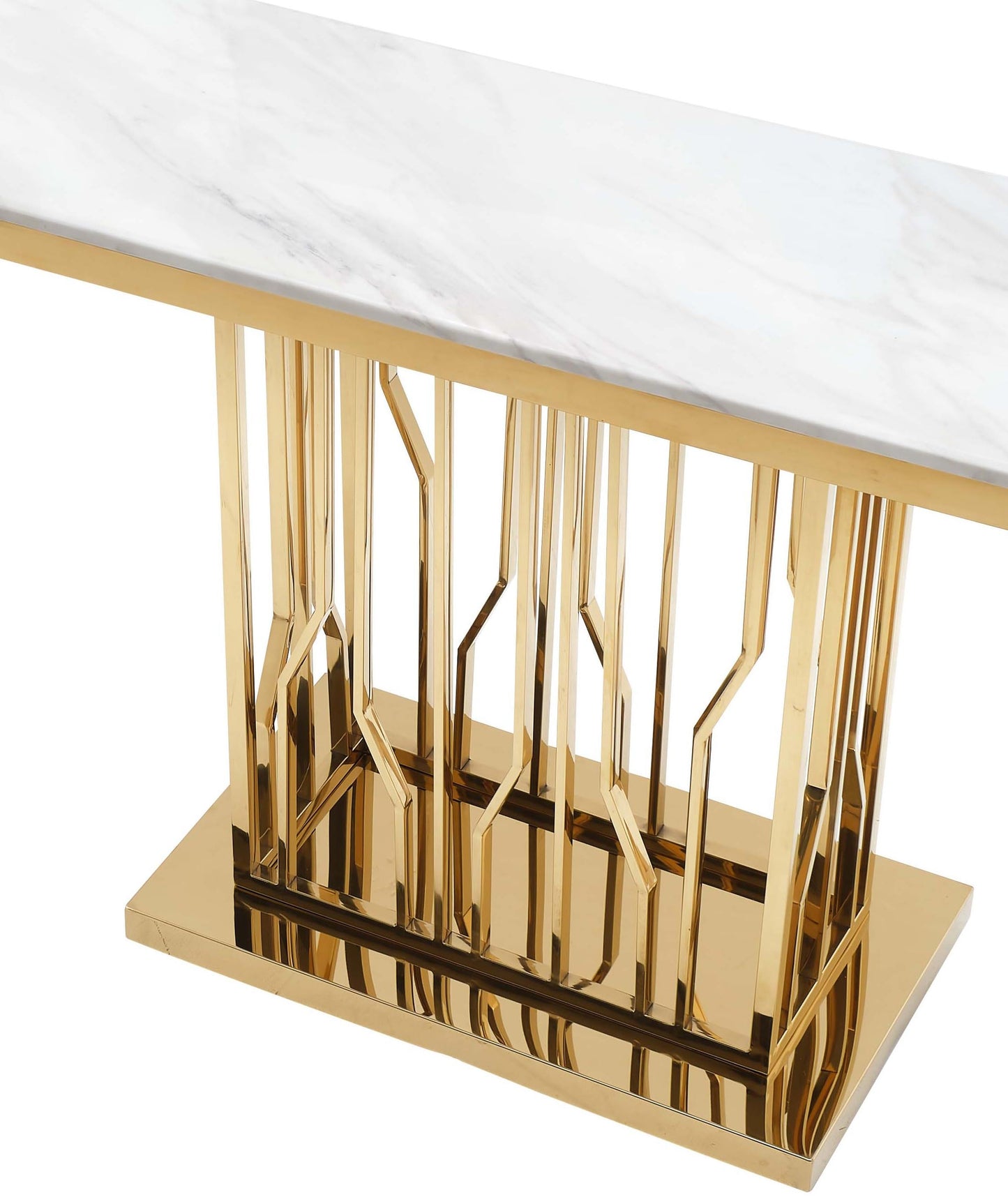 Pandora Modern Style Marble Console Table with Metal Base