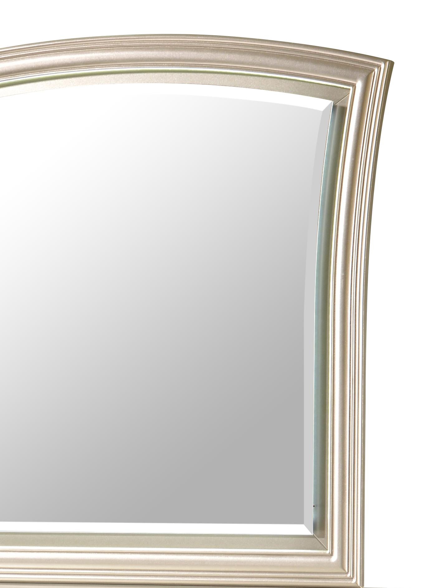 Faisal Transitional Style Mirror in Champagne finish Wood