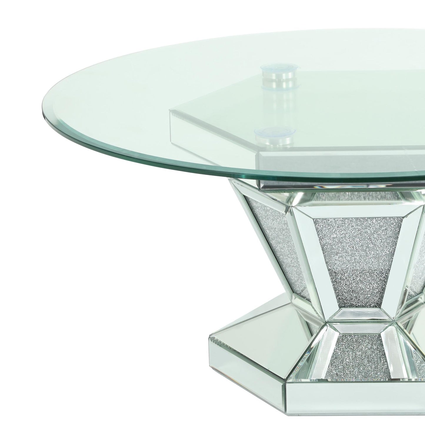 Diva Modern Style Glass Coffee Table with Silver fiinish