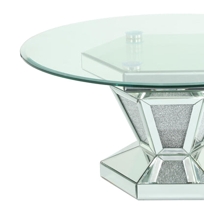 Diva Modern Style Glass Coffee Table with Silver fiinish