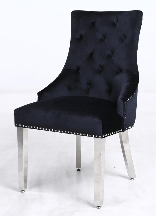 Leo Transitional Style Black Accent Chair