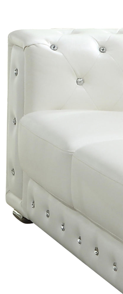 Charlise Modern Style White Loveseat in Faux Leather