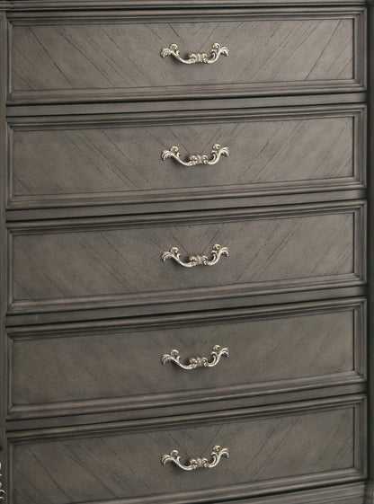 Silvy Transitional Style Chest in Gray finish Wood