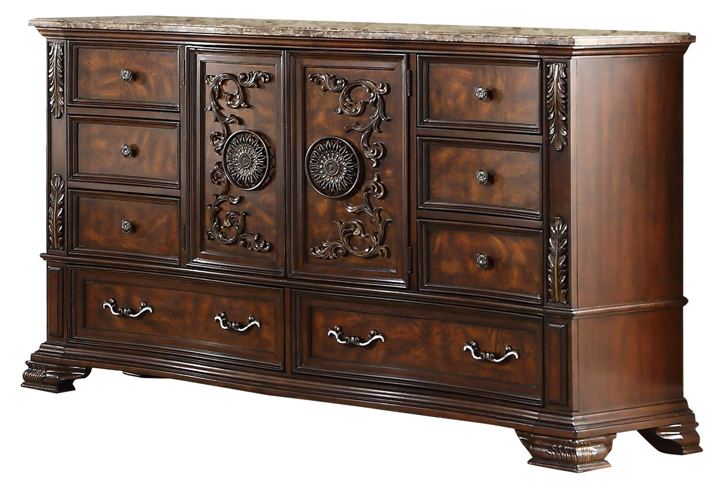 Santa Monica Traditional Style Dresser in Cherry finish Wood