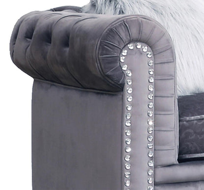 Sahara Modern Style Gray Sofa with Acrylic legs