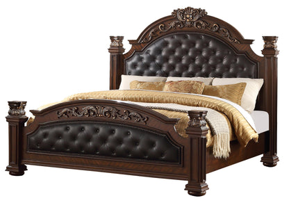 Aspen Traditional Style King Bed in Cherry finish Wood