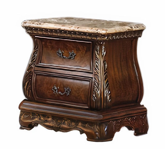 Cleopatra Traditional Style Nightstand in Cherry finish Wood