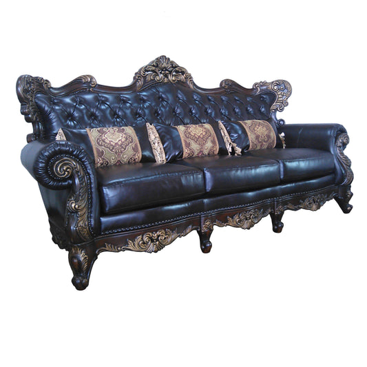 Britney Traditional Style Sofa in Cherry finish Wood