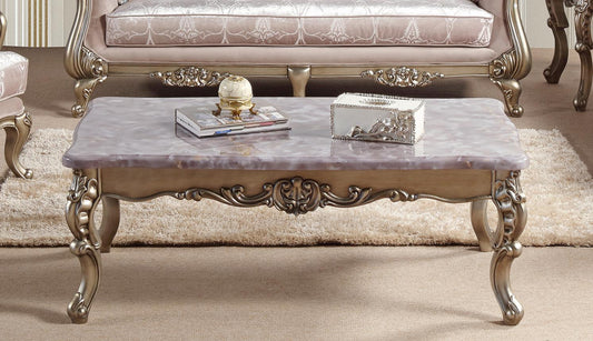 Ariana Traditional Style Coffee Table in Champagne finish Wood