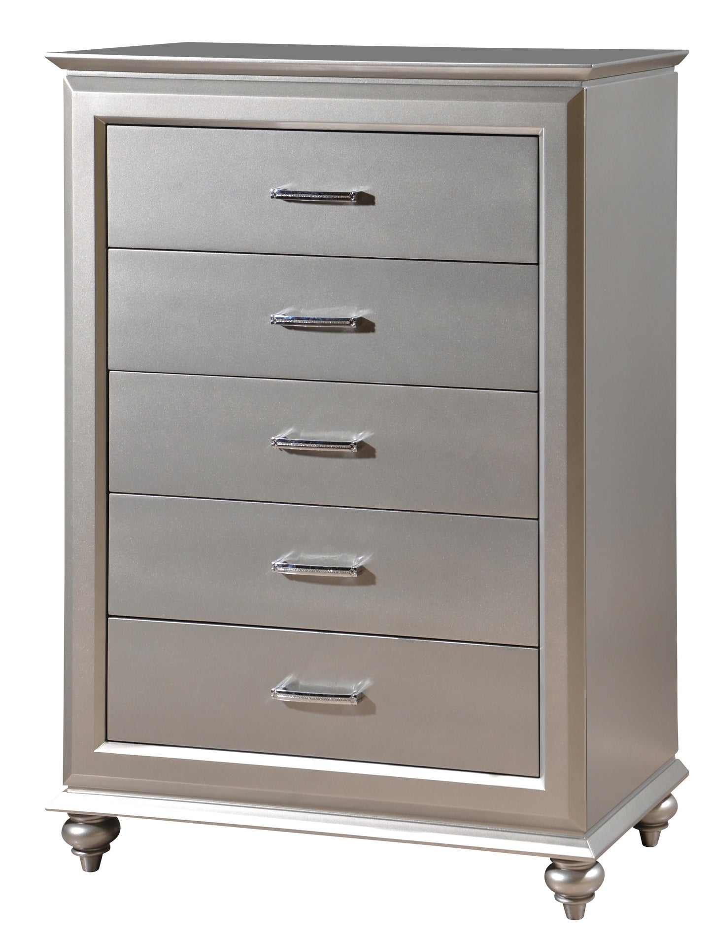 Alia Modern Style Chest in Silver finish Wood