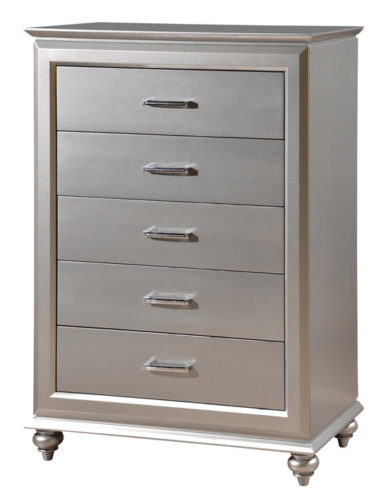 Alia Modern Style Chest in Silver finish Wood