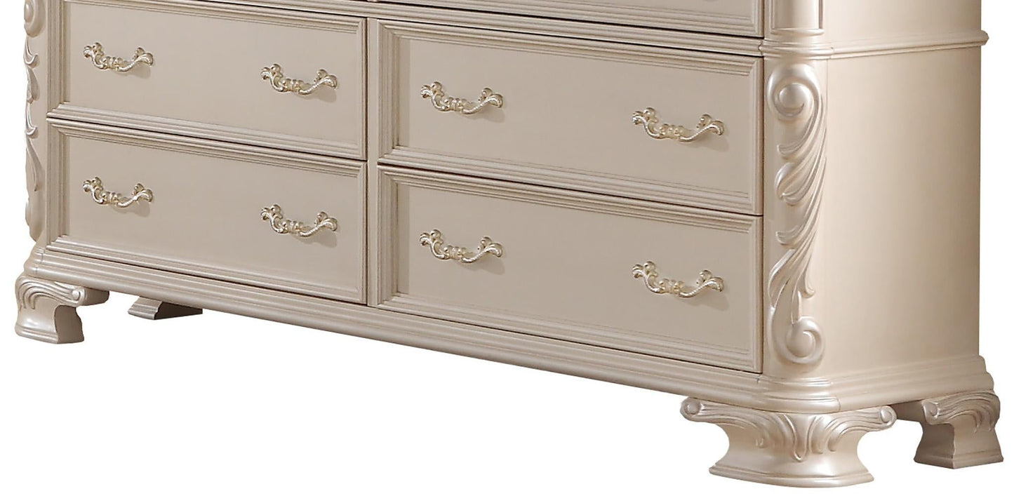 Victoria Traditional Style Dresser in Off-White finish Wood