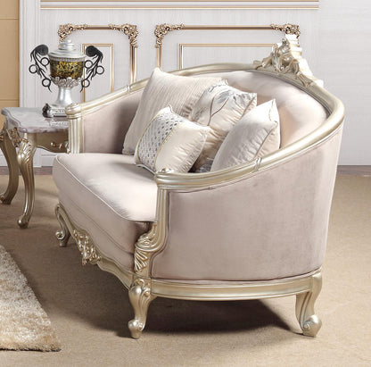 Elanor Traditional Style Loveseat in Champagne finish Wood