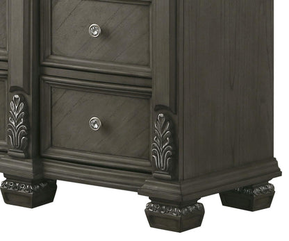 Silvy Transitional Style Dresser in Gray finish Wood