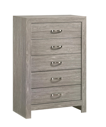 Yasmine White Modern Style Chest in Gray finish Wood