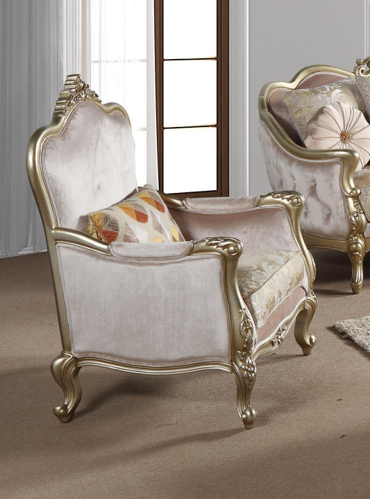 Diana Traditional Style Chair in Champagne finish Wood