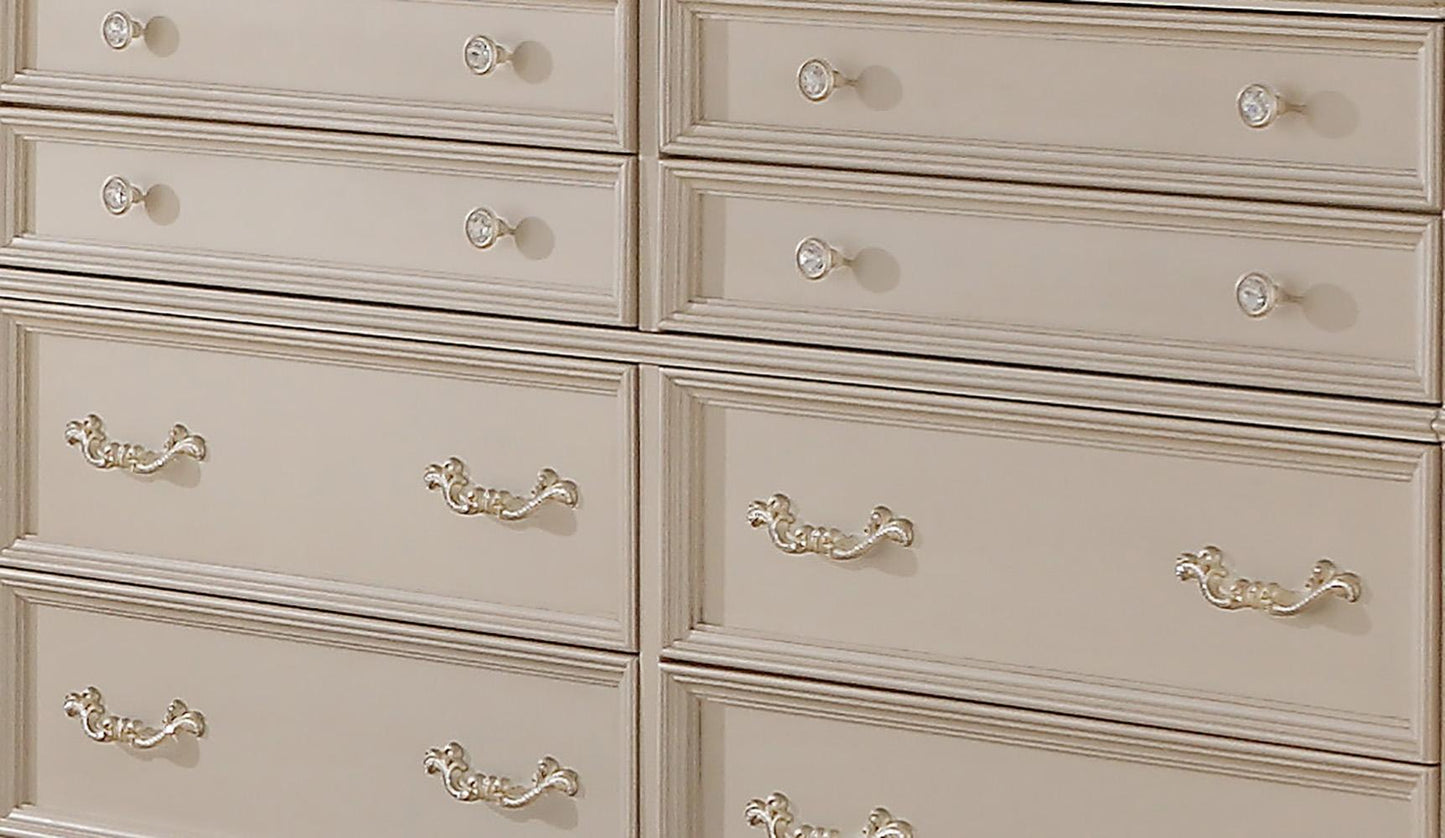 Victoria Traditional Style Dresser in Off-White finish Wood