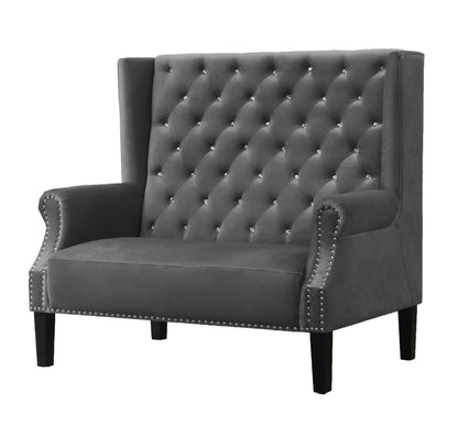 Lexi Transitional Style Silver Accent Chair