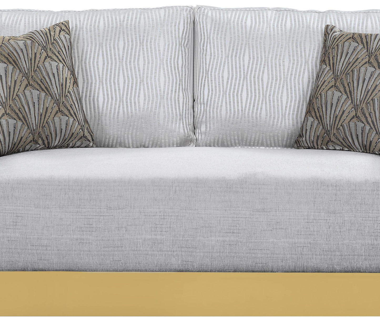 Megan Modern Style Gray Loveseat with Gold Finish