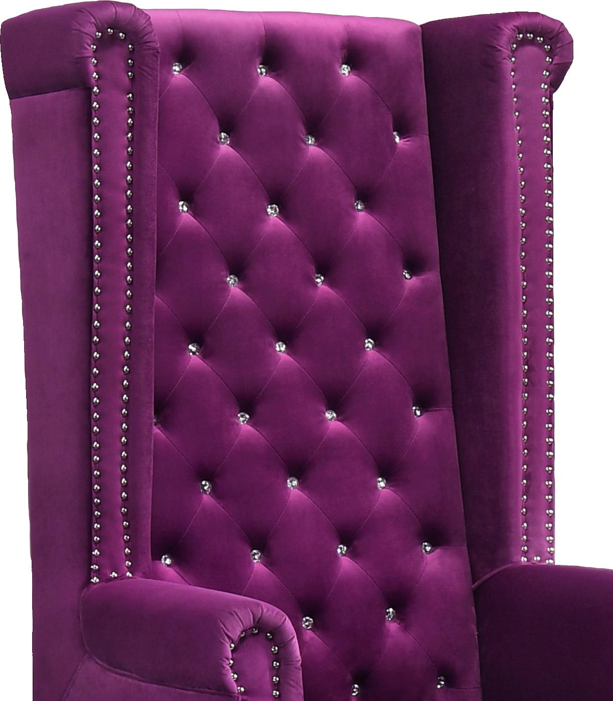 Bollywood Transitional Style Purple Accent Chair