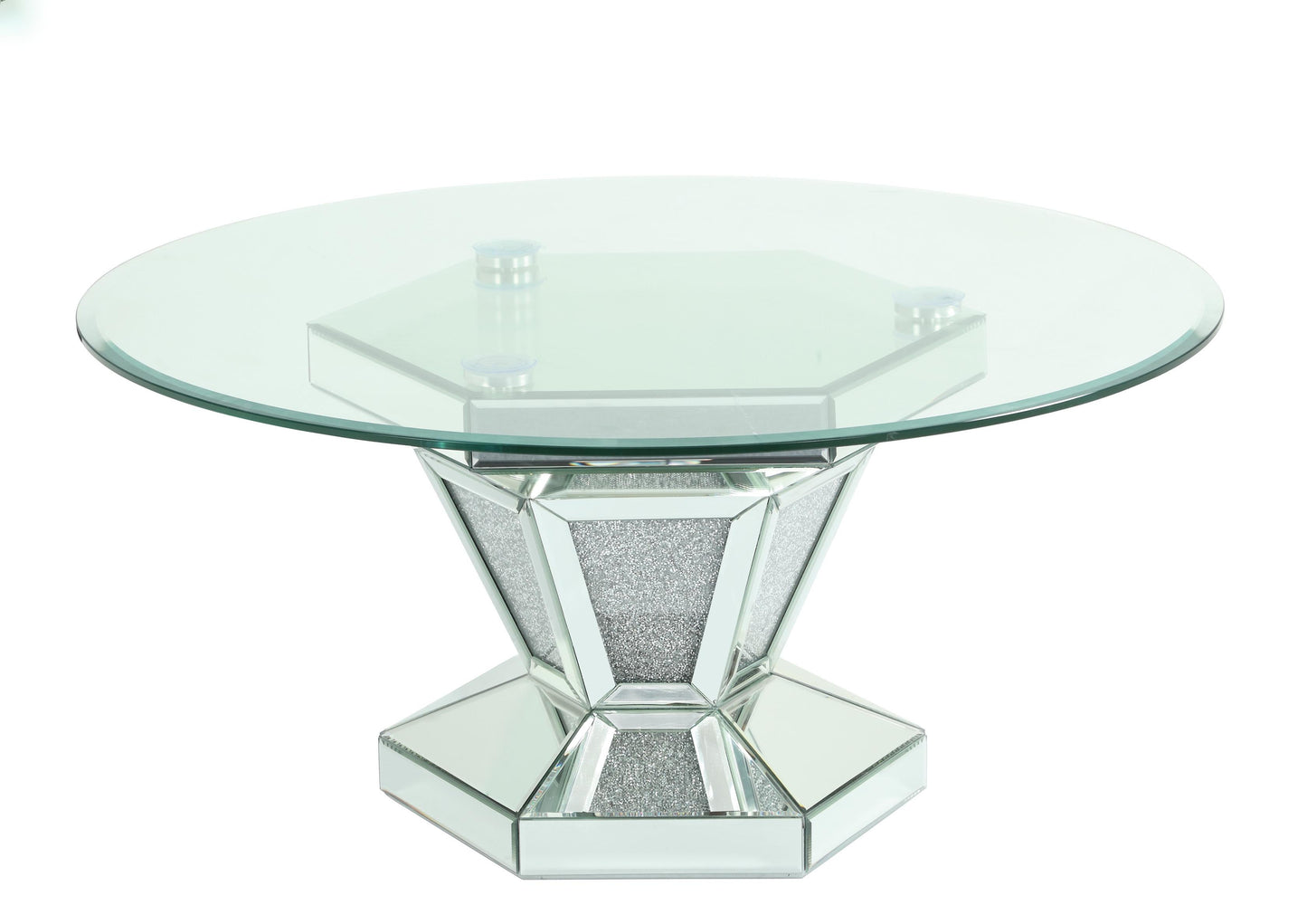 Diva Modern Style Glass Coffee Table with Silver fiinish