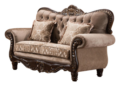 Giana Traditional Style Loveseat in Cherry finish Wood