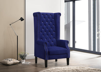 Bollywood Transitional Style Blue Accent Chair