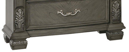 Silvy Transitional Style Nightstand in Gray finish Wood